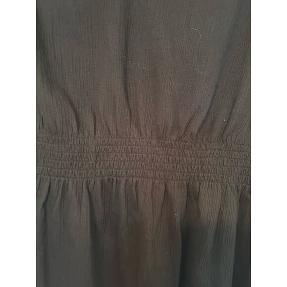 Old Navy Smocked Waist Top Blouse Women's 3X Black V-Neck Pullover - Picture 3 of 6